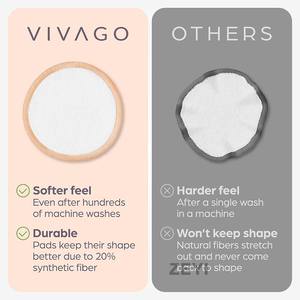 Pad Pembersih Wajah Ramah Lingkungan dari Bambu dengan Logo Kustom, Dapat Digunakan Kembali, Dapat Dicuci, Lembut, <span class=keywords><strong>2</strong></span> Lapis - Product Image 4