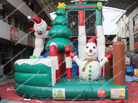 Toboggan gonflable commercial pour enfants, toboggan gonflable sec, toboggan gonflable bonhomme de neige à vendre