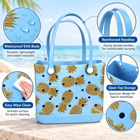 Sac de plage en EVA imprimé, sac à main imperméable avec motif animal et motif palmier pour les voyages, les stations balnéaires, personnalisable