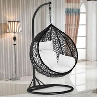 Silla Colgante de Ratán Tipo Huevo para Patio con Soporte de Metal para Interior y Exterior de Fabricante de Muebles