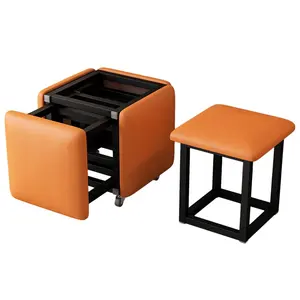 Hot Sales Multipurpose Rubik's Cube Stackable Ottoman Stools Small Metal Sofa Chairs Balcony Living Study Room Restaurant Hotel