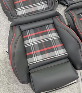 Coprisedile auto in pelle Nappa nera personalizzata per Volkswagen GTI - Product Image 3