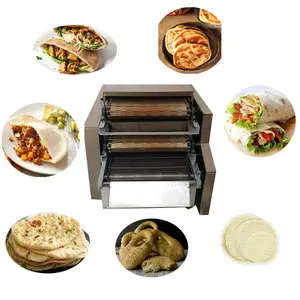 Máquina comercial de fazer pão roti chapati, fácil de limpar, linha automática de produção de pão pita e patata, lavash e samoon