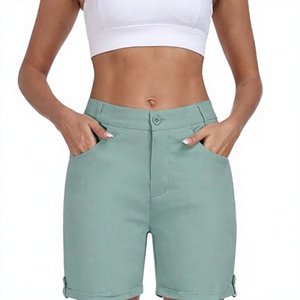Shorts de sport pour femmes, taille basse, amples, décontractés, pour le basketball et la course, double couche, couleur unie, tendance - Product Image 3