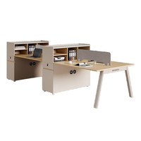 Ensemble de bureau et chaise de direction moderne avec tiroir de rangement à roulettes en bois