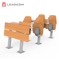 Chaise de conférence en bois Leadcom L-E08 pour universités, avec panier porte-documents, idéale pour les salles de formation et les cours universitaires.