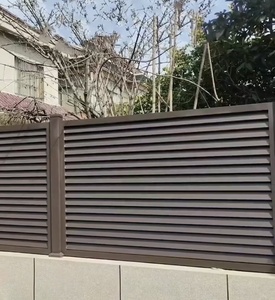 Clôture de cour moderne en métal et aluminium Revêtement en poudre personnalisé Conception de limites de <span class=keywords><strong>louvre</strong></span> avec modélisation 3D pour la clôture de sécurité de la maison - Product Image 3