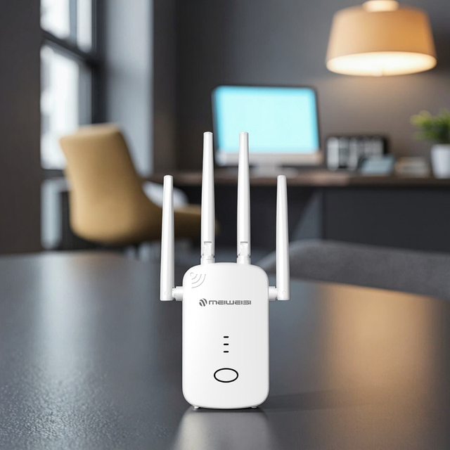 Meiweisi RE1200D Long Range Dual Band 1200Mbps High Performance Wireless Repeater with 4x3.0dbi Antennas