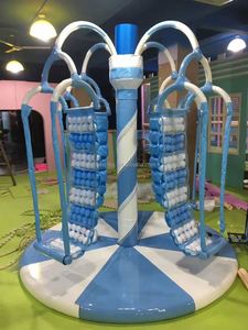 เครื่องเล่นสนามเด็กเล่นในร่มสีขาว ระบบไฟฟ้า ชิงช้าหมุนแบบนุ่มนวล สำหรับ 4 คน อายุ 3-12 ปี เหมาะสำหรับสวนสนุก - Product Image 4