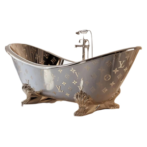 <span class=keywords><strong>Baignoire</strong></span> Îlot de Luxe en Acier Inoxydable Poli avec Pieds Griffes et Gravure Florale pour Salles de Bain de Villas et Hôtels - Product Image 1