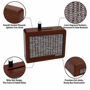 Hucha de madera para monedas de franc CFA y XOF, caja de ahorros, decoración para el hogar, cajas de dinero, contenedor de almacenamiento, regalo artesanal para niños - Product Image 3