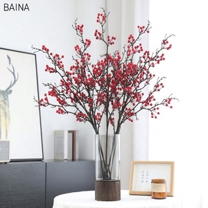 Delicada fruta de simulación de bayas de acebo de Winterberry europeo Artificial para decoración navideña del hogar - Product Image 2