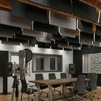 Panneaux acoustiques insonorisants écologiques et colorés en polyester pour plafond avec design graphique de haute qualité