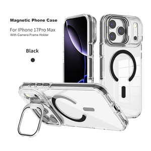 Coque de téléphone transparente antichoc magnétique Sumashi pour <span class=keywords><strong>iPhone</strong></span> 17 Pro Max avec béquille et support anneau, compatible charge sans fil - Product Image 2
