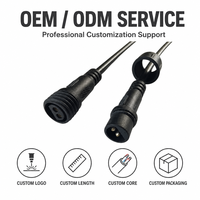 Connecteur étanche M15 personnalisé IP67/IP68 pour câble électrique d'assemblage de lumière LED, fabriqué en Chine