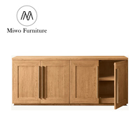 Buffet contemporain à 4 portes en bois pour salon, placé au mur, armoires de salle à manger, meuble de couloir luxueux