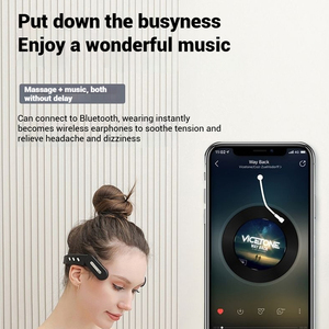 Nuevo instrumento eléctrico para aliviar el estrés, dispositivo para dormir, ansiedad, insomnio, relajación, microcorriente, masajeador de cabeza de templo con música de calor - Product Image 4