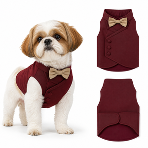 Chaleco de malla de color sólido para perros, transpirable, estilo informal de verano, ajustable, para todas las estaciones, ropa para mascotas - Product Image 1