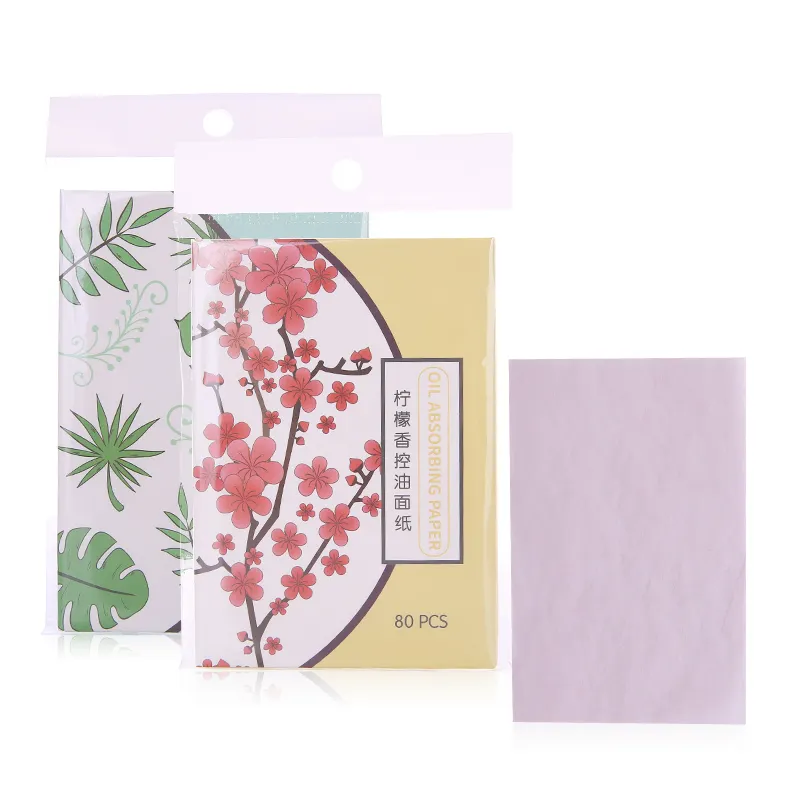 80pcs Bamboo oil absorbing sheets face absorbent paper facial oil blotting paper tissues A583