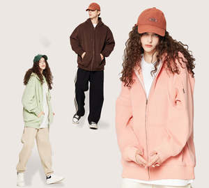 Sudadera con Capucha y Cremallera para Hombre, con Logotipo Personalizado OME, Bordado 3D, Color Sólido, de Alta Calidad, 345 Gsm, Mezcla de Algodón, Forro Polar, para Invierno - Product Image 3