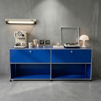 Armario Modular de Acero Inoxidable, Minimalista y de Lujo, con Cerradura, Diseño de Aparador, Apilable, Ahorra Espacio, Fácil de Guardar