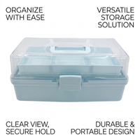 Boîte de rangement multifonctionnelle en plastique coloré, durable, avec couvercle et poignée, grande, empilable, avec loquet, conteneur d'organisation moderne, taille moyenne