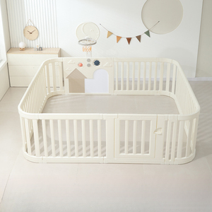 Grand parc de jeu pliable pour bébé avec barrière de sécurité et tapis de jeu, aire de jeux portable intérieure et extérieure pour tout-petits - Product Image 1