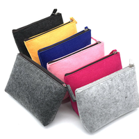 Promotion : Trousse à crayons en feutre grande capacité, écologique, avec logo personnalisé, portable, pour rangement de cosmétiques et organisateur de voyage, sac à cosmétiques en feutre