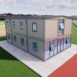 Contenitore prefabbricato grande edificio per uffici scolastici a doppio strato con gli occhiali da parete modulare case progetto di costruzione - Product Image 5