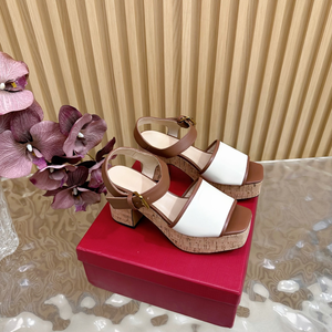 Sandalias de Plataforma con Tacón Cuadrado Grueso para Mujer, Transpirables y Cómodas, con Entresuela de Cuero Genuino, Moda de Verano - Product Image 6