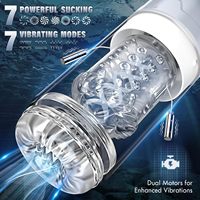 Automatischer Saug-Masturbator für Männer mit Vibrations- und Blowjob-Funktion, Masturbationsbecher mit 9 Saug- und 10 Vibrationsmodi, Sexspielzeug für Männer
