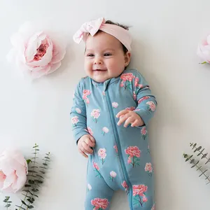 Wholesale Unisex New Born Baby Clothing Sets Cotton Casual O-Neck Pajamas Sleepwear 2pcs Rompers Girls Spring Season OEM Service