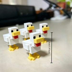 Juego de 3 Figuras Decorativas de Pollo Pixeladas Impresas en 3D, Adorno para Sala de Estar, Hogar, Estilo Retro Vintage, Regalo - Product Image 5