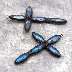 PM28600 <span class=keywords><strong>azul</strong></span> soldado AB Briolette gota Cruz bohemio metalistería <span class=keywords><strong>Aurora</strong></span> Boreali cristal colgante moda colgantes encantos - Product Image 6