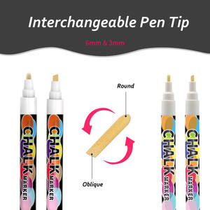 Stylo à craie liquide effaçable à sec blanc chaud utilisé pour le jeu de stylos marqueurs à craie liquide effaçable à l'eau - Product Image 4