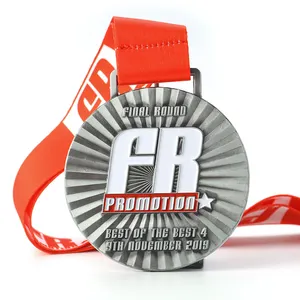 Заводская цена, индивидуальный металлический матовый черный Серебряный 3D тисненый мягкий эмалевый логотип, лучшая боксерская медаль