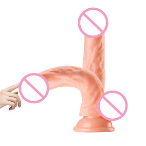 Лидер продаж, реалистичный Мужской пенис, 19,5 см, Прямая поставка с завода, дешевый фаллоимитатор для женщин, лидер продаж - Product Image 5