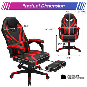 Chaises de jeux vidéo de massage rouges pour adultes Silla Cadeira <span class=keywords><strong>Gamer</strong></span> confortablement assis pour de longues sessions de jeu - Product Image 4
