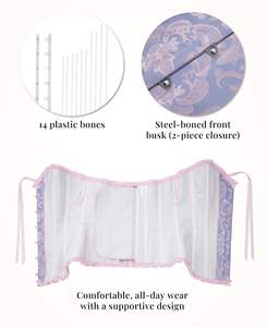 Corsé Moldeador de Mujer Chuangerm en Stock, Top Bustier de Encaje con Lazo, Ajuste Delgado, Reductor de Cintura, Estilo Espina de Pescado, Gran Venta 2025 - Product Image 6