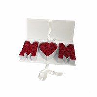 Boîte cadeau en plastique pour maman et papa, boîte à fleurs avec combinaison de lettres pour la fête des mères, fleurs avec boîte cadeau à main