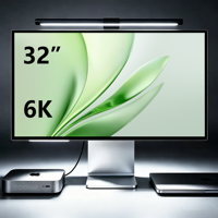 Monitor TCOLOR 32 Inci 6k Aluminium G32P Layar IPS Bezel Super Tipis Dilengkapi Stand yang Dapat Disesuaikan Dengan USB-C PD 95W Studio Display