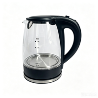 Bouilloire électrique en verre sans fil de 1,8 L avec arrêt automatique, indicateur LED, base rotative à 360 degrés