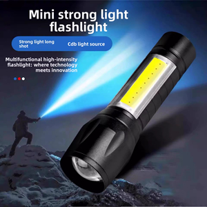 ไฟฉายอลูมิเนียมอัลลอยด์แบบชาร์จไฟได้ผ่าน USB กันน้ำ IP20 แสงสว่างพิเศษ ระยะไกล 100-200 ม. ไฟฉุกเฉินสำหรับกิจกรรมกลางแจ้ง - Product Image 2