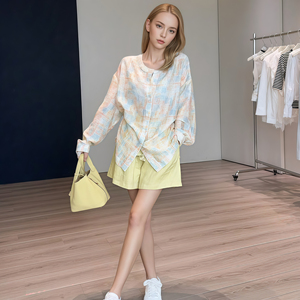 Collezione estate 2025 donna abito lungo per Tencel <span class=keywords><strong>lino</strong></span> <span class=keywords><strong>con</strong></span> <span class=keywords><strong>camicia</strong></span> stampata Sweet Style One Set ODM <span class=keywords><strong>outfit</strong></span> per la primavera/estate - Product Image 2