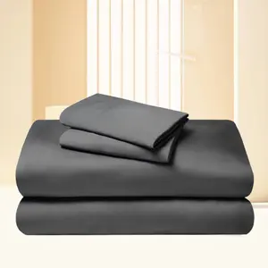 क्लाउडलैंड बांस की चादरें सेट 4 टुकड़े बिस्तर सेट थोक 100% कार्बनिक बांस फिटेड बेडशीट सेट चारकोल विस्कोस