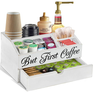 Caja de almacenamiento para cápsulas de café, compartimentos superiores abiertos de gran capacidad, organizador de escritorio para uso en cocina y bar de café - Product Image 4