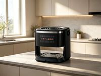 Nouvelle Friteuse à Air Chaud Moderne pour la Maison, Vente Chaude en Gros, 1400W, Tension Large, Bol en Verre Transparent 4.5L, Chauffage Rotatif à 360°, Certifications ETL/CE/CB