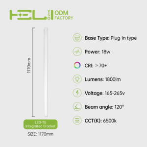 Tube LED intégré T5 5W 9W 14W 18W 100lm/W, luminaire encastrable à haut rendement lumineux, connectable, pour la maison, la cuisine, le garage, garantie de 2 ans - Product Image 2