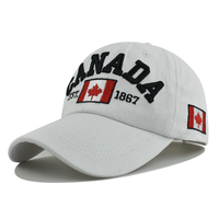 Gorras de Béisbol de Algodón al Por Mayor para Hombre y Mujer con Visera Integrada Letras Bordadas Canadá de 6 Paneles