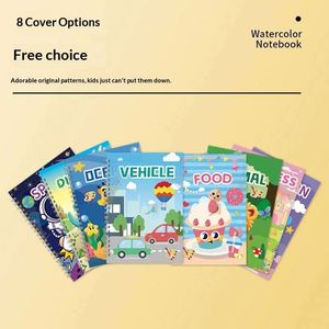 Cheap Custom Wholesale High Quality Spiral Hard Cover Cardboard <b>Animal</b> Theme Kids Coloring Books Built-in Paint Palette - Product Image 3